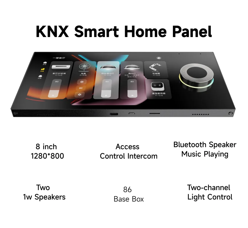 Home Automation System Design - 8-inch IPS-scherm 1280*800, M20-KNX Home Automation