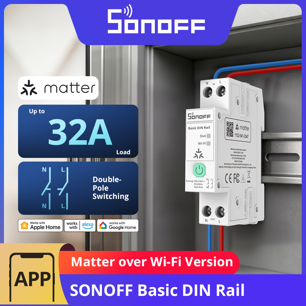 Sonoff Basic Switch - SONOFF BASIC-1GSP Basic Enkelkanaals DIN-rail schakelaar