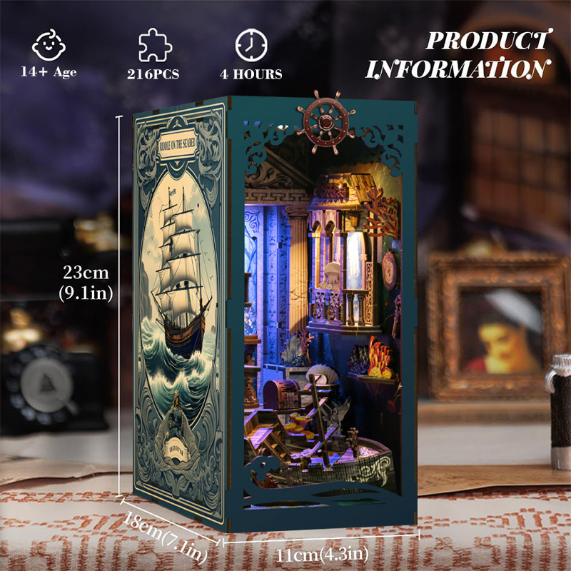 Smart Home Automation Diy - 3D Houten DIY Boekensteunpuzzel Handgemaakte Mini