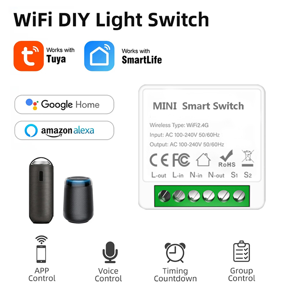 Diy Home Automation Controller - 2-wegbediening Tuya Mini 16A WiFi DIY-schakelaar