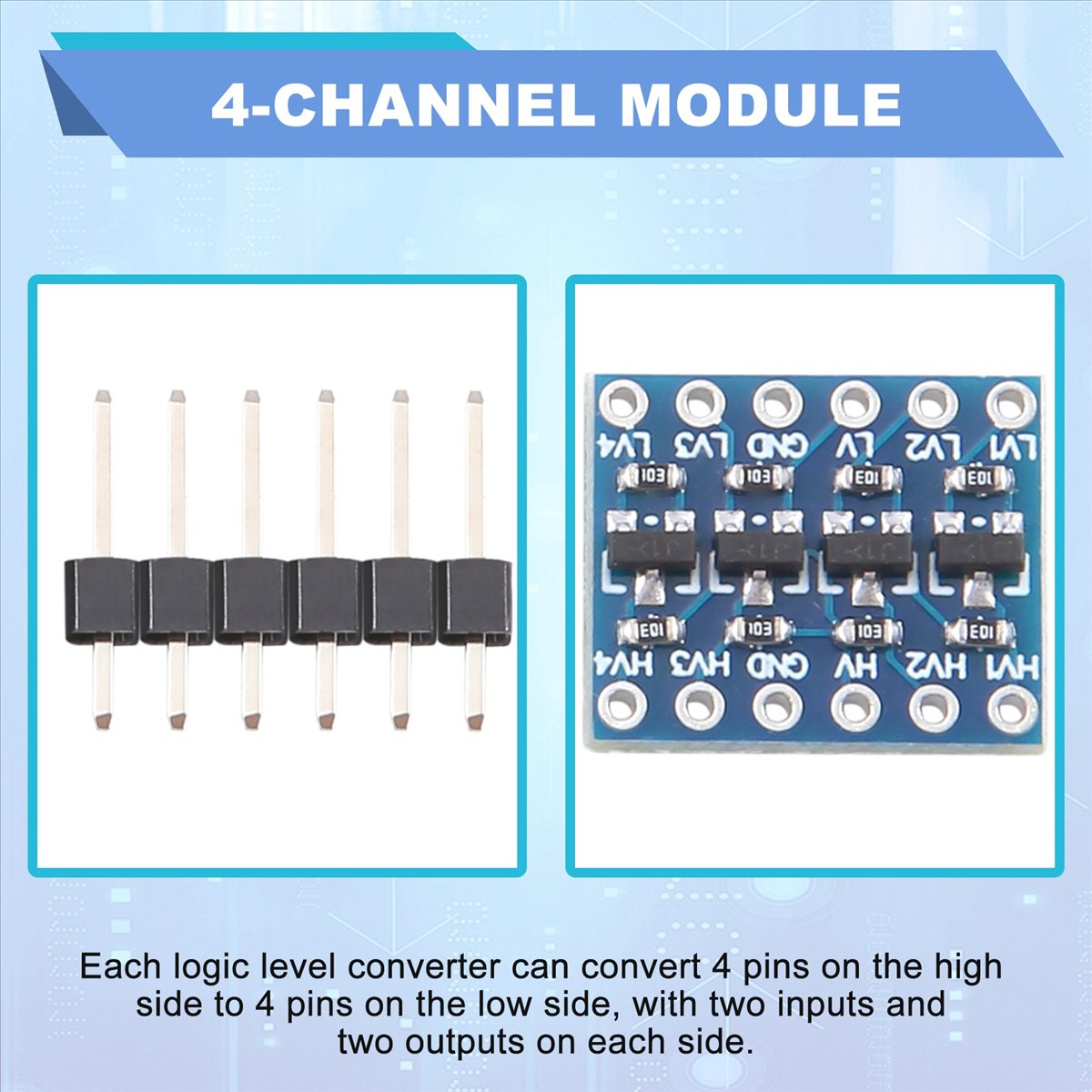 Level Shifter 3.3V - AT42 10 stuks 4-kanaals IIC Logic