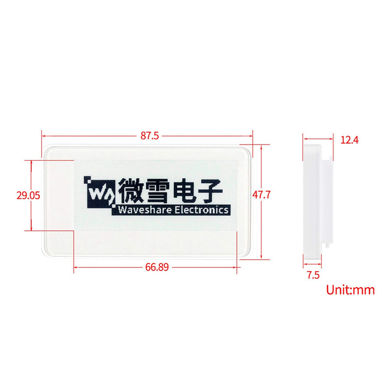 Display Epaper 2.9 - RISE Waveshare 2,9 inch draadloze NFC-aangedreven