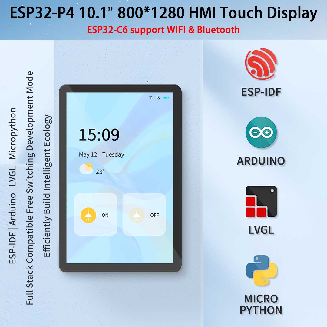 ESP32-P4 10.1 inch 800*1280 IP - Home Automation Arduino recensie en prijs
