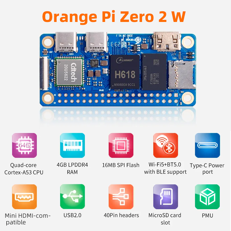 Orange Pi Zero 2W 4GB 2GB 1,5G - Pi Zero W Board recensie en prijs
